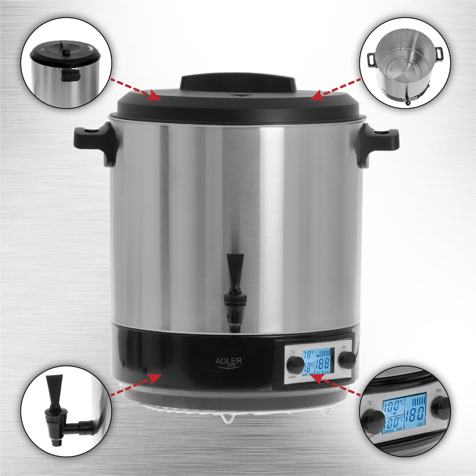 Adler Electric Pasteurizing Pot Boiler 28 L