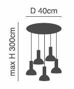 SE21-NM-4-5NM-MS3 ADEPT TUBE Nickel Matt Pendant Black Metal Shade+