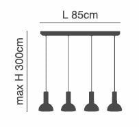 SE21-NM-4-4NM-MS3 ADEPT TUBE Nickel Matt Pendant Black Metal Shade+