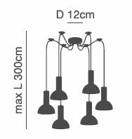 SE21-NM-4-NM6-MS3 ADEPT TUBE Nickel Matt Pendant Black Metal Shade+