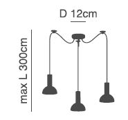 SE21-NM-4-NM3-MS3 ADEPT TUBE Nickel Matt Pendant Black Metal Shade+