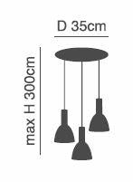 SE21-GM-4-3BL-MS2 ADEPT TUBE Gold Matt Pendant Black Metal Shade+