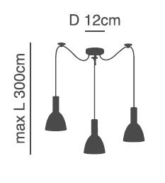 SE21-GM-4-BL3-MS2 ADEPT TUBE Gold Matt Pendant Black Metal Shade+