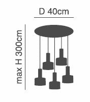 SE21-NM-4-5NM-MS1 ADEPT TUBE Nickel Matt Pendant Black Metal Shade+