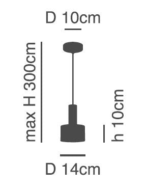 SE21-NM-4-MS1 ADEPT TUBE Nickel Matt Pendant Black Metal Shade+