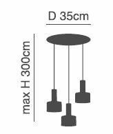 SE21-NM-4-3NM-MS1 ADEPT TUBE Nickel Matt Pendant Black Metal Shade+