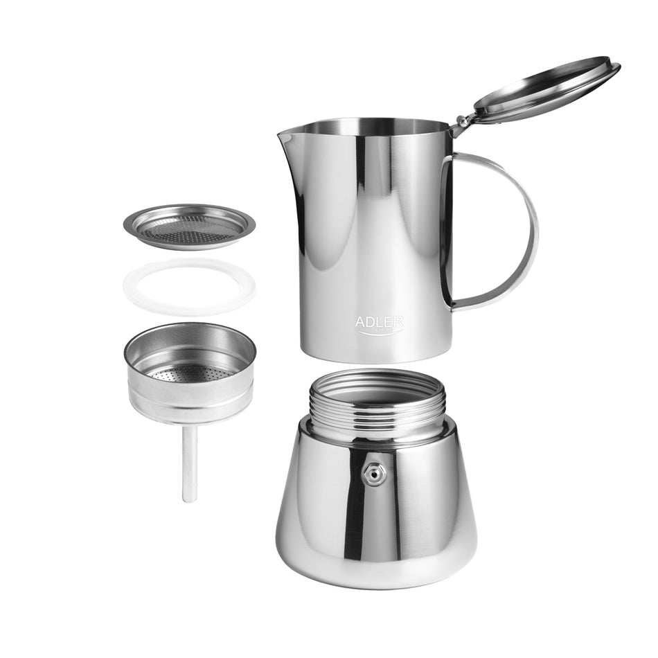 Adler Espresso Coffee Maker 350 Ml Silver Steel