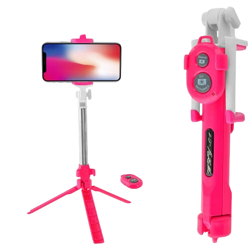 Lamtech 2in1 Tripod & Selfie Stick Rose Red