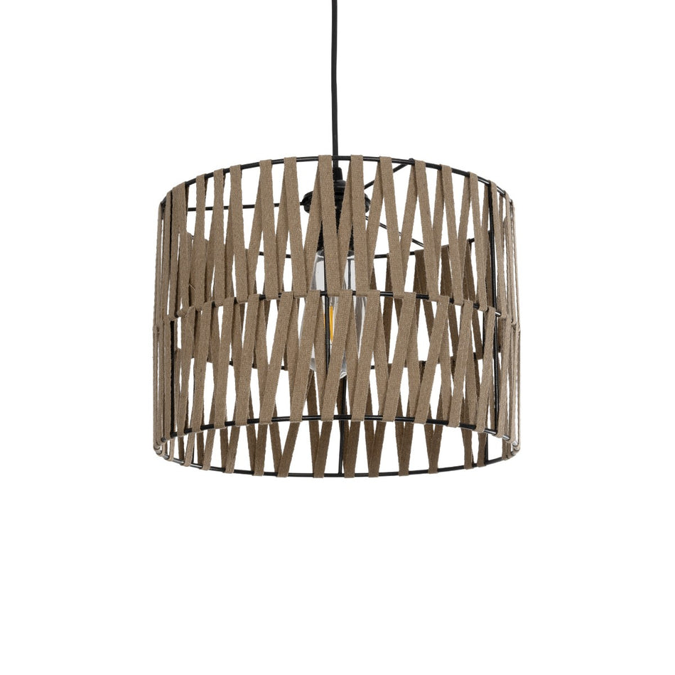 MARS 205-0054 Suspension bohème avec douille 1 x E27 AC 220-240V IP20 - Beige - L30 x P30 x H24cm