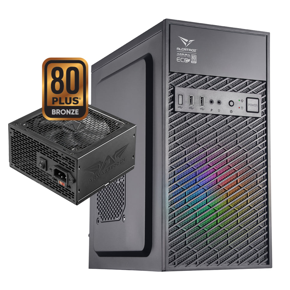 ALCATROZ PC CASE WITH PSU AZZURA MILLENIA ECO AIR 1 RGB BLACK