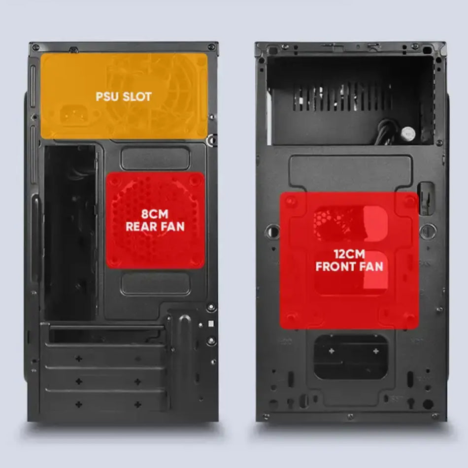 ALCATROZ PC CASE WITH PSU AZZURA MILLENIA ECO AIR 1 RGB BLACK