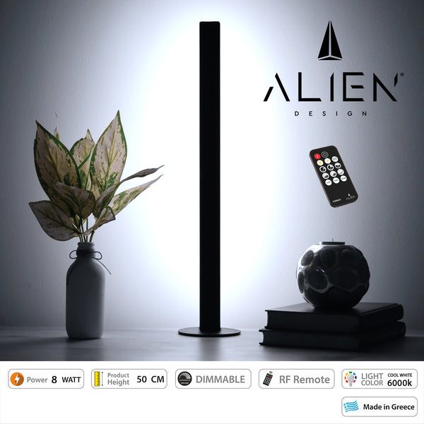 ALIEN Design DIVA Moderne minimalistische nordische Metall-Tischlampe, LED 8 W 1120 lm mit RF-Wireless-Steuerung und Dimmer IP20 Kaltweiß