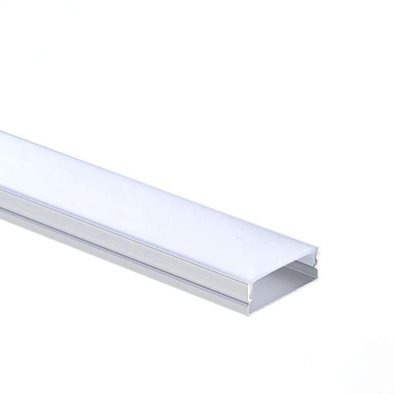 EuroSpot Προφίλ Αλουμινίου Ασημί Για Led Ταινίες L=2m 30x10mm NW=25mm Γαλακτερό Κάλυμμα