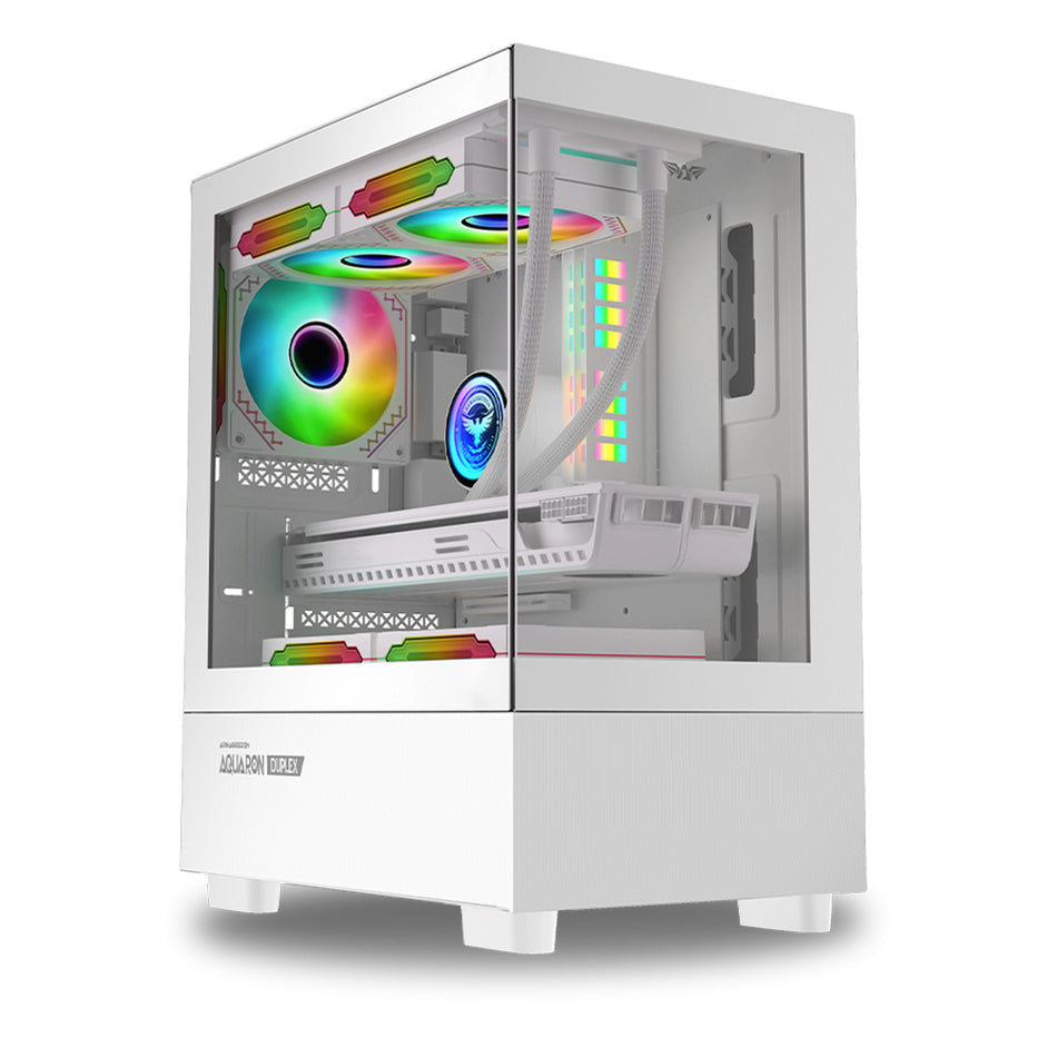 ARMAGGEDDON MICRO ATX GAMING PC CASE AQUARON DUPLEX WHITE