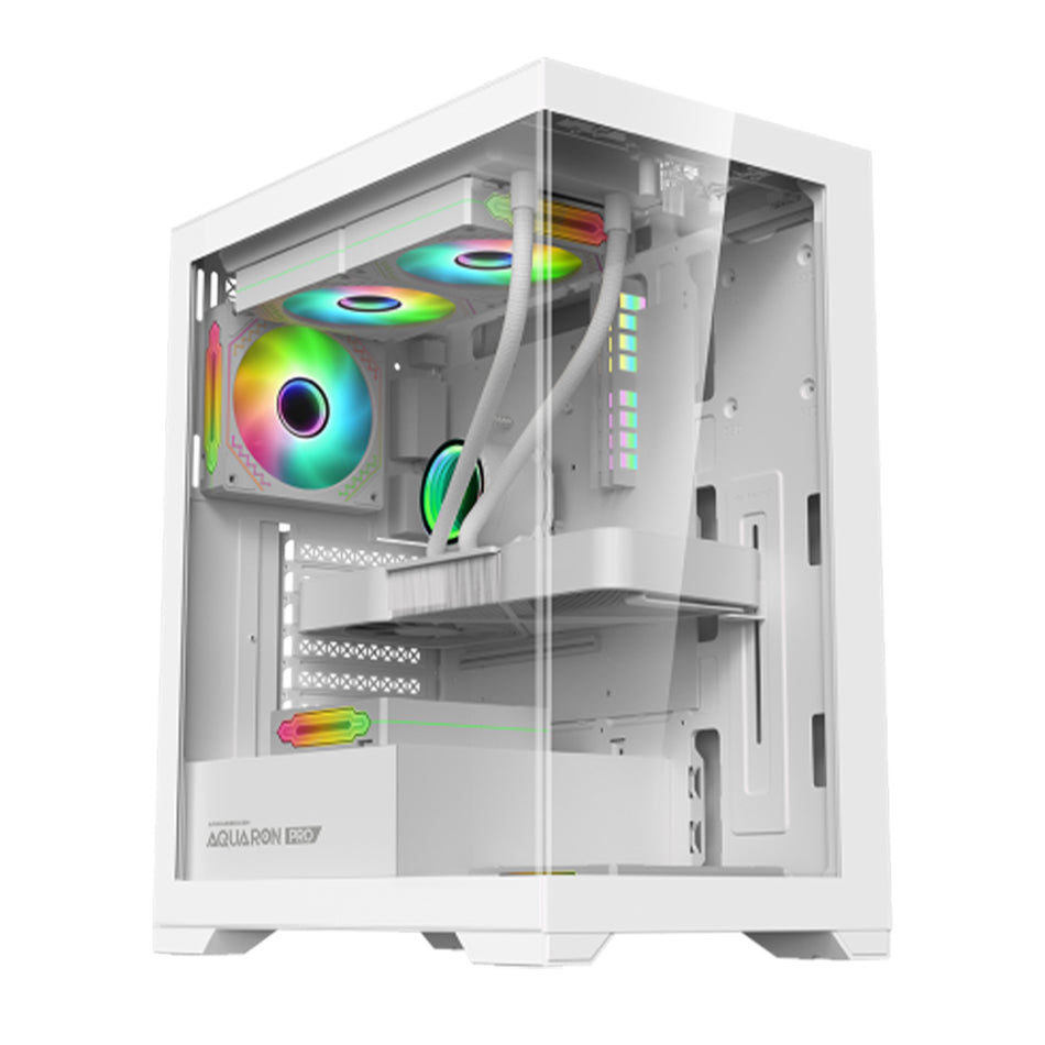 ARMAGGEDDON FULL ATX TRANSPARENT FISH TANK GAMING CASE AQUARON PRO WHITE