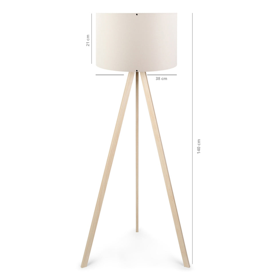 GLOBOSTAR® SAGA 204-0046 Μοντέρνο Επιδαπέδιο Φωτιστικό με Ντουί 1 x E27 AC 220-240V IP20 - Μπεζ & Λευκό - Μ38 x Π38 x Υ140cm