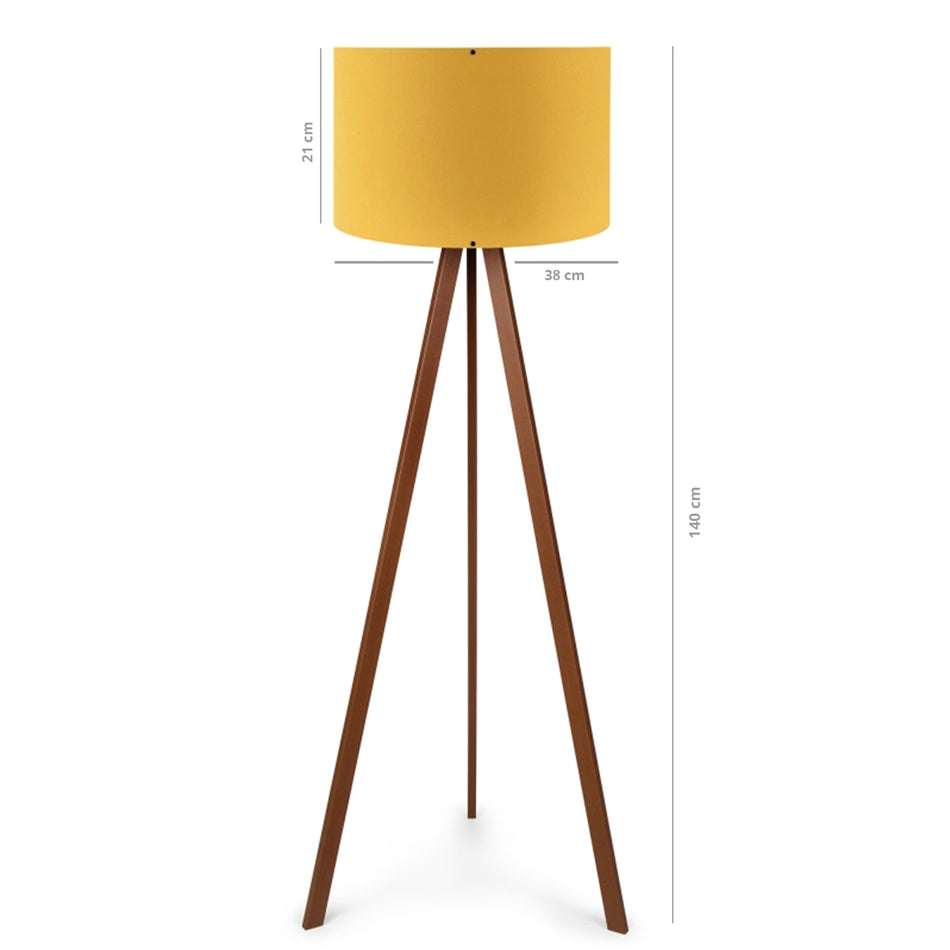 GLOBOSTAR® SAGA 204-0033 Μοντέρνο Επιδαπέδιο Φωτιστικό με Ντουί 1 x E27 AC 220-240V IP20 - Καφέ & Κίτρινο - Μ38 x Π38 x Υ140cm