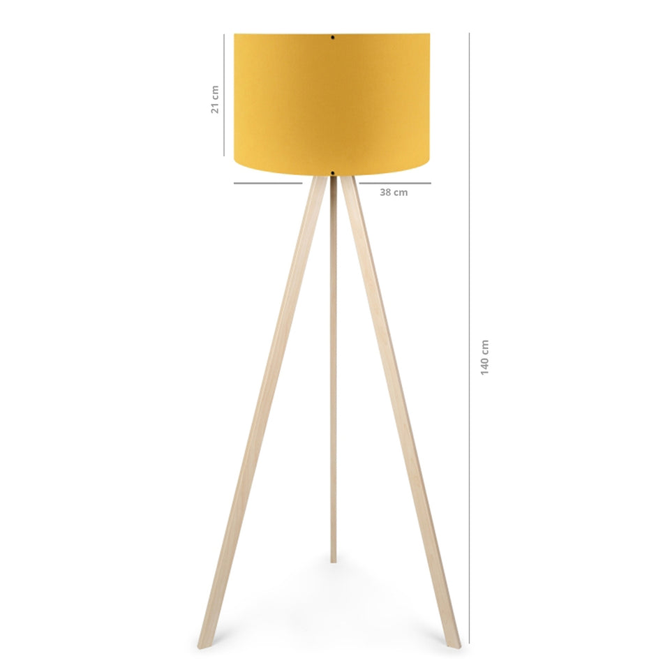 GLOBOSTAR® SAGA 204-0045 Μοντέρνο Επιδαπέδιο Φωτιστικό με Ντουί 1 x E27 AC 220-240V IP20 - Μπεζ & Κίτρινο - Μ38 x Π38 x Υ140cm