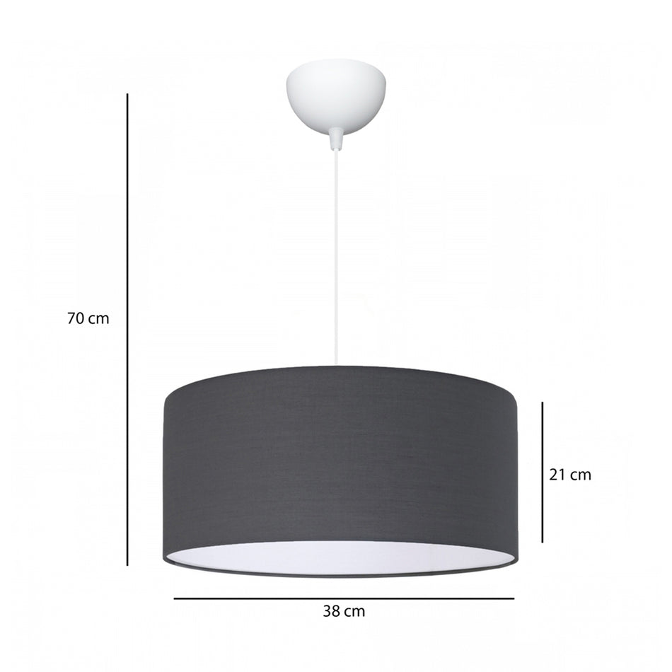 GLOBOSTAR® LOFTY 204-0093 Μοντέρνο Κρεμαστό Φωτιστικό Οροφής με Ντουί 1 x E27 AC 220-240V IP20 - Γκρι - Μ38 x Π38 x Υ26cm