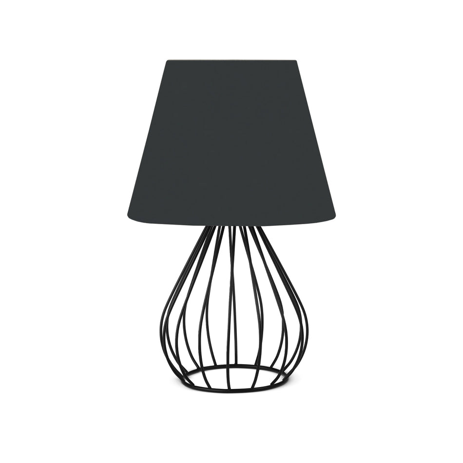 GLOBOSTAR® CLASS 204-0080 Μοντέρνο Επιτραπέζιο Φωτιστικό Πορτατίφ με Ντουί 1 x E27 AC 220-240V IP20 - Μαύρο & Μπεζ - Μ22 x Π22 x Υ36cm