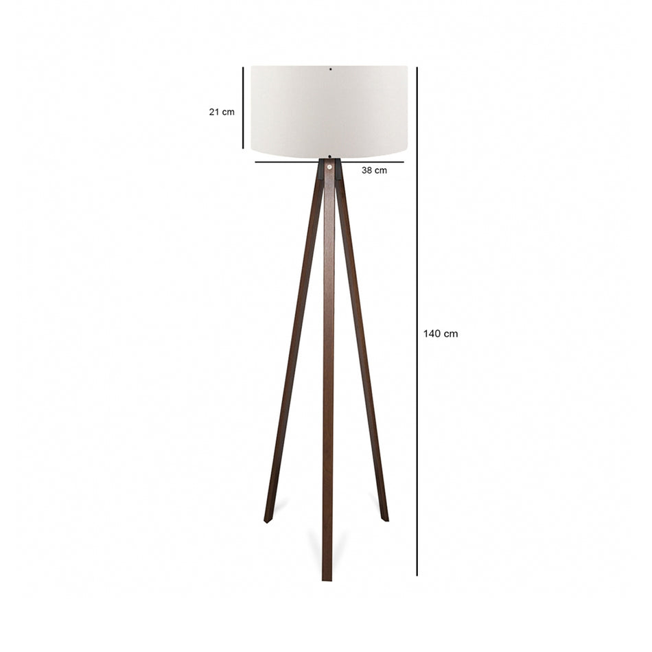 GLOBOSTAR® SAGA 204-0032 Μοντέρνο Επιδαπέδιο Φωτιστικό με Ντουί 1 x E27 AC 220-240V IP20 - Καφέ & Λευκό - Μ38 x Π38 x Υ140cm