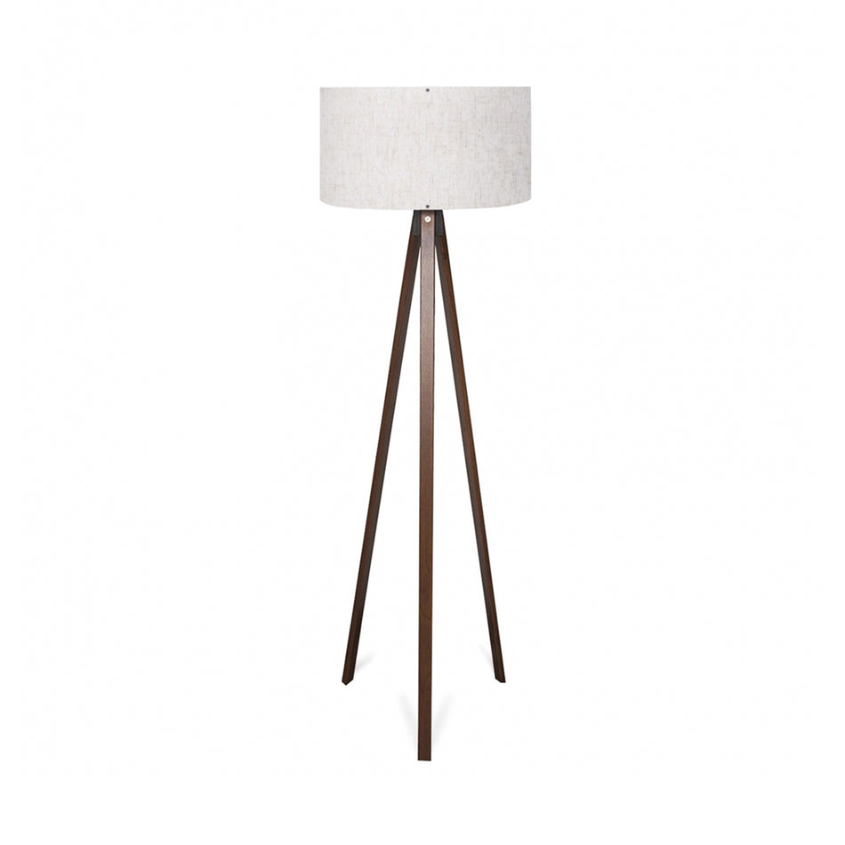 GLOBOSTAR® SAGA 204-0035 Μοντέρνο Επιδαπέδιο Φωτιστικό με Ντουί 1 x E27 AC 220-240V IP20 - Καφέ & Λευκό - Μ38 x Π38 x Υ140cm