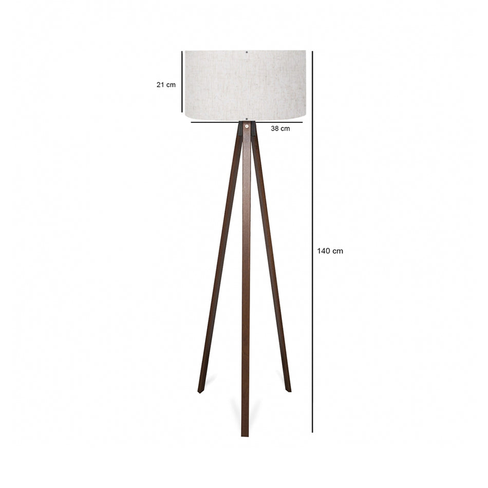 GLOBOSTAR® SAGA 204-0035 Μοντέρνο Επιδαπέδιο Φωτιστικό με Ντουί 1 x E27 AC 220-240V IP20 - Καφέ & Λευκό - Μ38 x Π38 x Υ140cm