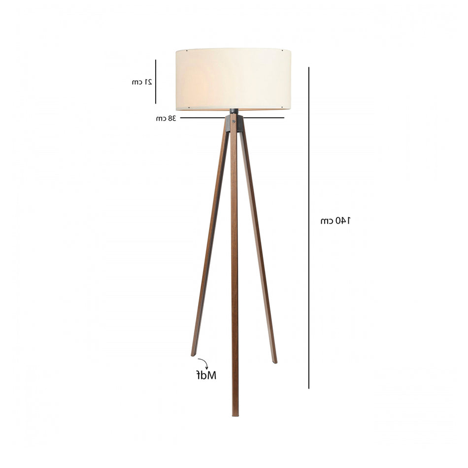 GLOBOSTAR® SAGA 204-0031 Μοντέρνο Επιδαπέδιο Φωτιστικό με Ντουί 1 x E27 AC 220-240V IP20 - Καφέ & Μπεζ - Μ38 x Π38 x Υ140cm