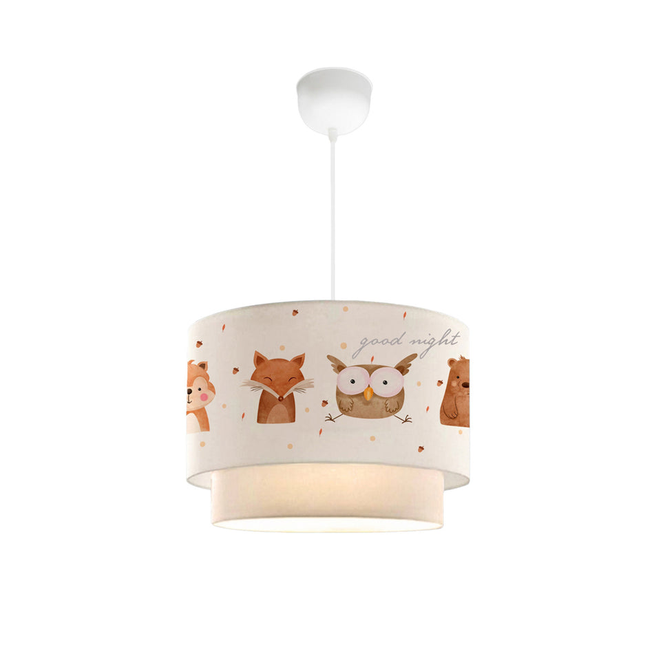 GLOBOSTAR® OWL 204-0001 Παιδικό Κρεμαστό Φωτιστικό Οροφής με Ντουί 1 x E27 AC 220-240V IP20 - Πολύχρωμο - Μ30 x Π30 x Υ24cm