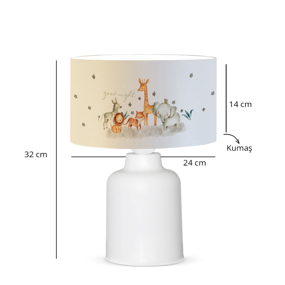 GLOBOSTAR® GIRAFFE 204-0026 Παιδικό Επιτραπέζιο Φωτιστικό Πορτατίφ με Ντουί 1 x E27 AC 220-240V IP20 - Πολύχρωμο - Μ24 x Π24 x Υ32cm