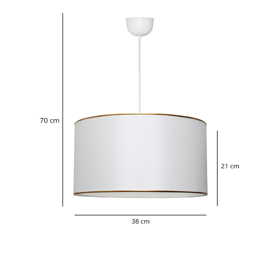 GLOBOSTAR® LOFTY 204-0091 Μοντέρνο Κρεμαστό Φωτιστικό Οροφής με Ντουί 1 x E27 AC 220-240V IP20 - Λευκό - Μ38 x Π38 x Υ26cm