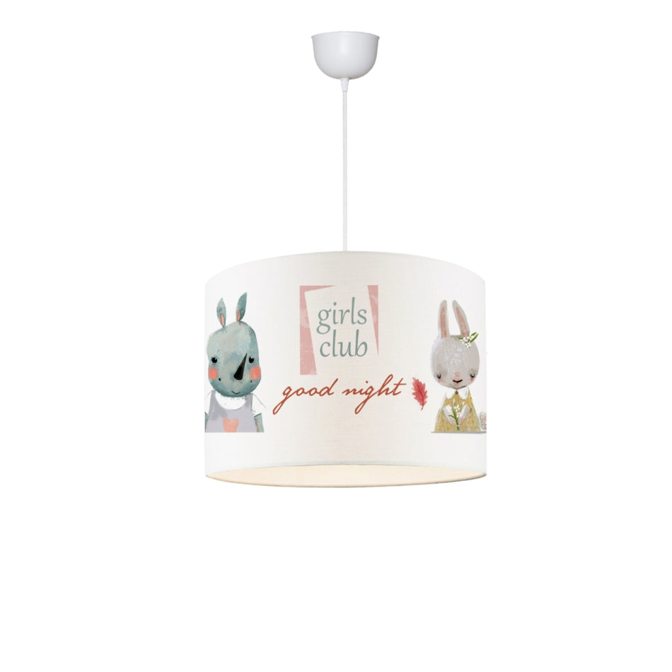 GLOBOSTAR® GIRLSCLUB 204-0010 Παιδικό Κρεμαστό Φωτιστικό Οροφής με Ντουί 1 x E27 AC 220-240V IP20 - Πολύχρωμο - Μ28 x Π28 x Υ24cm