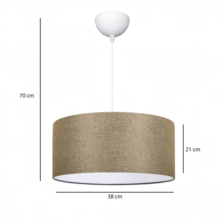 GLOBOSTAR® LOFTY 204-0090 Μοντέρνο Κρεμαστό Φωτιστικό Οροφής με Ντουί 1 x E27 AC 220-240V IP20 - Μπεζ - Μ38 x Π38 x Υ26cm