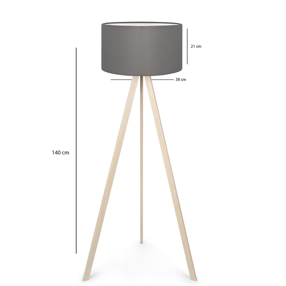 GLOBOSTAR® SAGA 204-0048 Μοντέρνο Επιδαπέδιο Φωτιστικό με Ντουί 1 x E27 AC 220-240V IP20 - Μπεζ & Γκρι - Μ38 x Π38 x Υ140cm