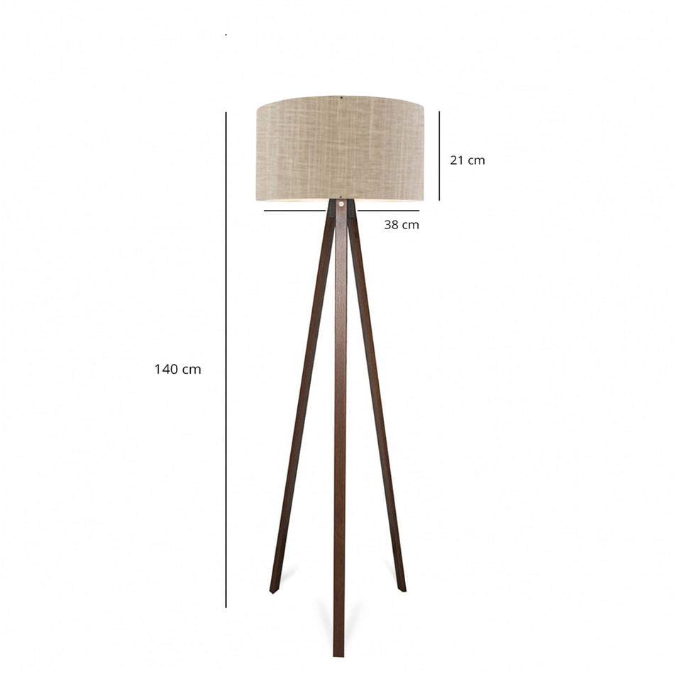 GLOBOSTAR® SAGA 204-0040 Μοντέρνο Επιδαπέδιο Φωτιστικό με Ντουί 1 x E27 AC 220-240V IP20 - Καφέ & Μπεζ - Μ38 x Π38 x Υ140cm