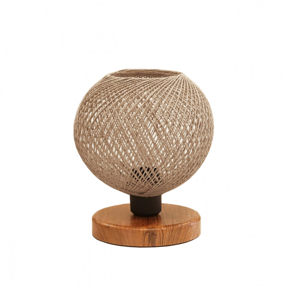 GLOBOSTAR® BOWL 204-0087 Μοντέρνο Επιτραπέζιο Φωτιστικό Πορτατίφ με Ντουί 1 x E27 AC 220-240V IP20 - Καφέ & Μπεζ - Μ19 x Π19 x Υ22cm