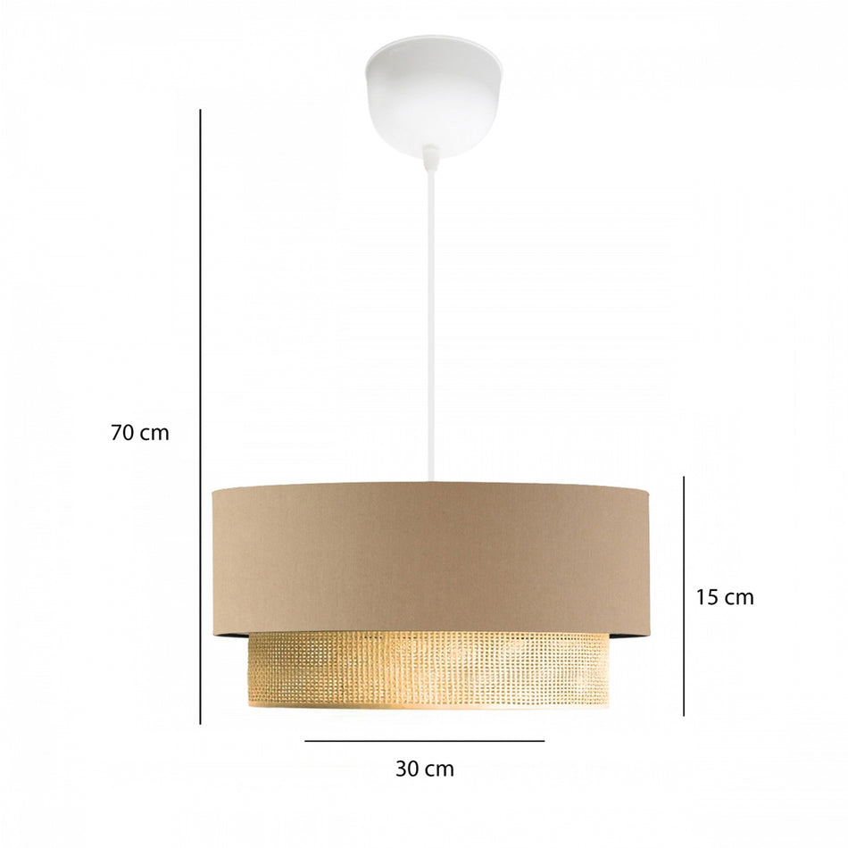 GLOBOSTAR® BIGGIE 204-0096 Μοντέρνο Κρεμαστό Φωτιστικό Οροφής με Ντουί 1 x E27 AC 220-240V IP20 - Μπεζ - Μ30 x Π30 x Υ16cm