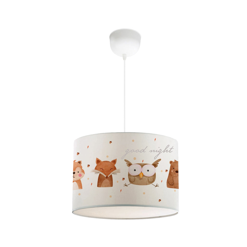 GLOBOSTAR® OWL 204-0017 Παιδικό Κρεμαστό Φωτιστικό Οροφής με Ντουί 1 x E27 AC 220-240V IP20 - Πολύχρωμο - Μ28 x Π28 x Υ24cm