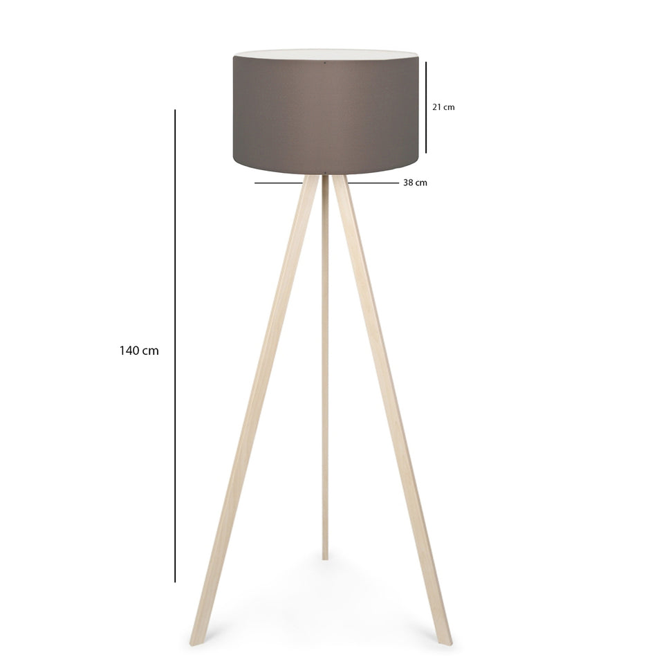 GLOBOSTAR® SAGA 204-0044 Μοντέρνο Επιδαπέδιο Φωτιστικό με Ντουί 1 x E27 AC 220-240V IP20 - Μπεζ & Γκρι - Μ38 x Π38 x Υ140cm