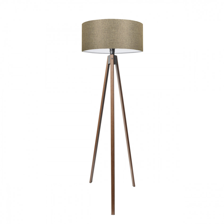 GLOBOSTAR® SAGA 204-0039 Μοντέρνο Επιδαπέδιο Φωτιστικό με Ντουί 1 x E27 AC 220-240V IP20 - Καφέ & Μπεζ - Μ38 x Π38 x Υ140cm