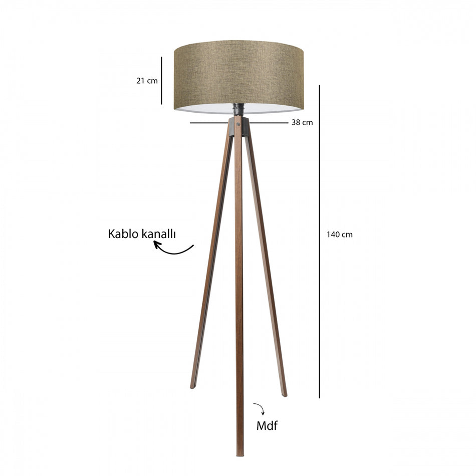 GLOBOSTAR® SAGA 204-0039 Μοντέρνο Επιδαπέδιο Φωτιστικό με Ντουί 1 x E27 AC 220-240V IP20 - Καφέ & Μπεζ - Μ38 x Π38 x Υ140cm