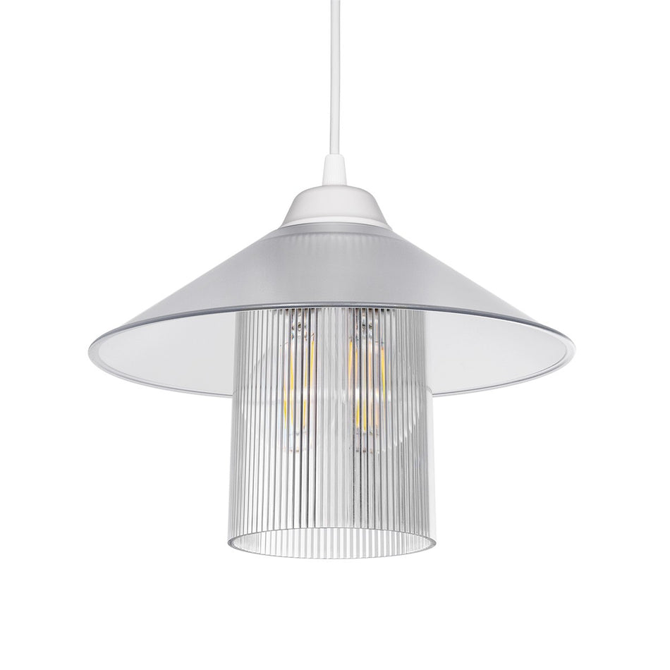 GLOBOSTAR® PROMO 203-0088 Μοντέρνο Κρεμαστό Φωτιστικό Οροφής με Ντουί 1 x E27 AC 220-240V IP20 - Λευκό - Μ25.5 x Π25.5 x Υ20cm