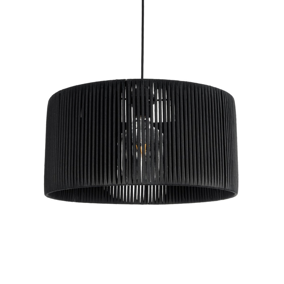 GLOBOSTAR® KYCLOS 203-0048 Boho Κρεμαστό Φωτιστικό Οροφής με Ντουί 1 x E27 AC 220-240V IP20 - Μαύρο - M40 x Π40 x Υ25.5cm