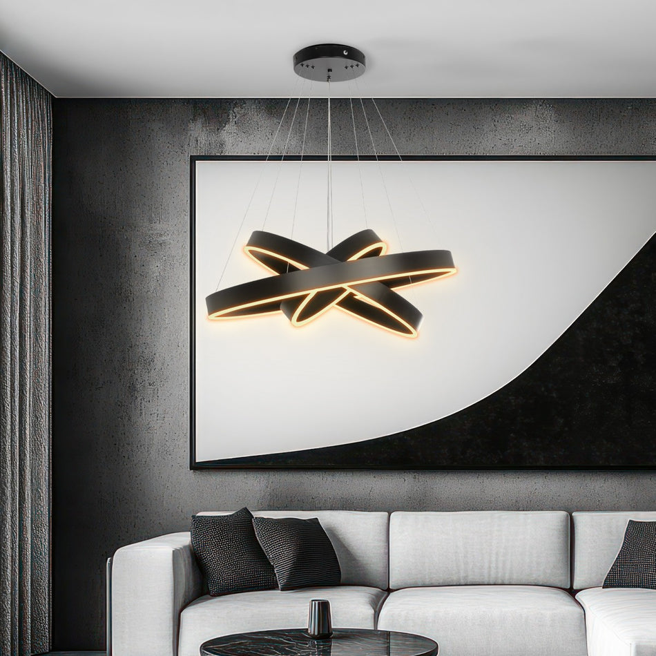 kelvo® VENOM 61188-DECO Μοντέρνο Κρεμαστό Φωτιστικό Οροφής LED 120W 14158lm 120° AC 220-240V IP20 Ρυθμιζόμενο Λευκό CCT με Χειριστήριο από 2700K έως 6000K Dimmable - Lumileds SMD Chip - Μαύρο Ματ - Μ80 x Π80 x Υ60cm - 3 Χρόνια Εγγύηση