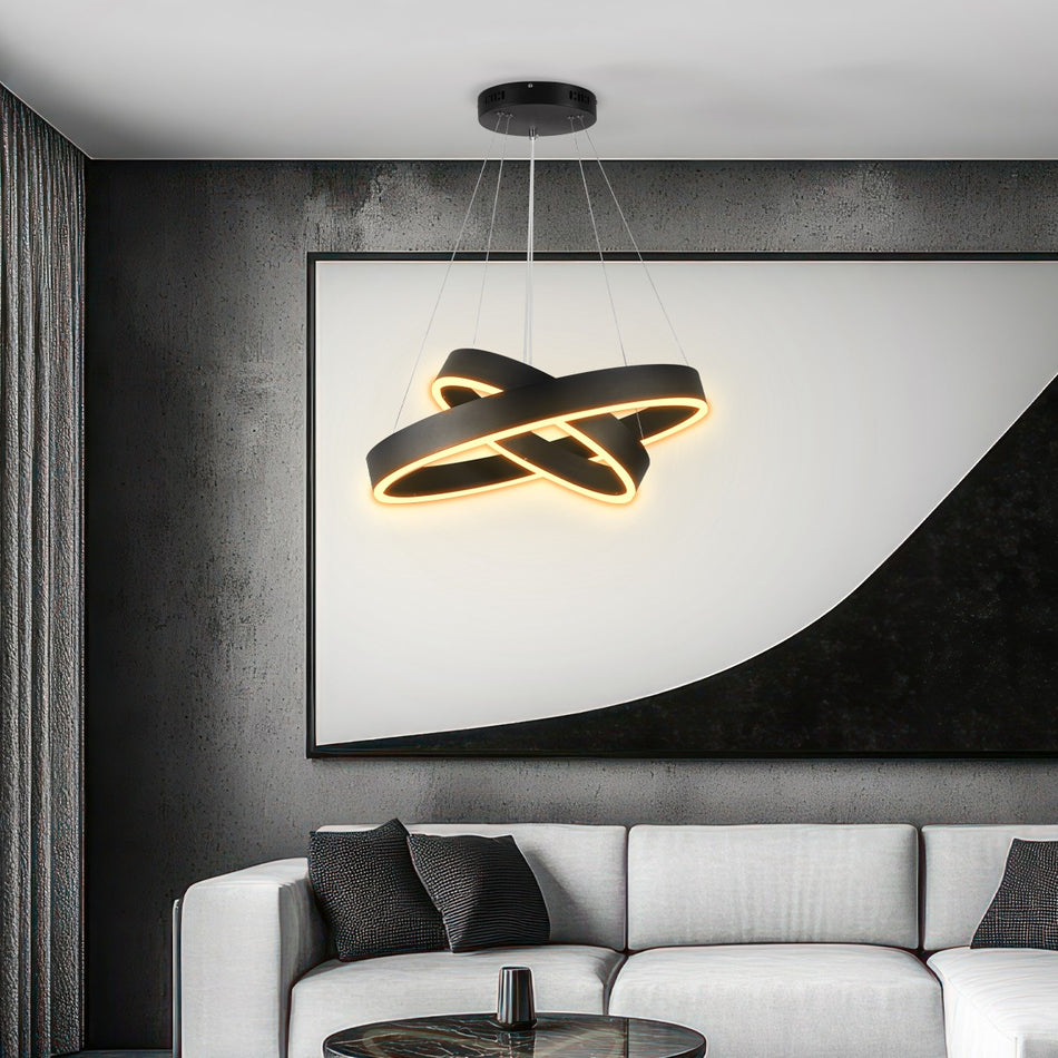 kelvo® VENOM KLV-101-0196-V2 Κρεμαστό Φωτιστικό Οροφής LED 75W 7500lm 120° AC 220-240V IP20 Ρυθμιζόμενο Λευκό CCT με Χειριστήριο από 2700K έως 6000K Dimmable - Lumileds SMD Chip - Μαύρο Ματ - Μ60 x Π60 x Υ40cm - 3 Χρόνια Εγγύηση