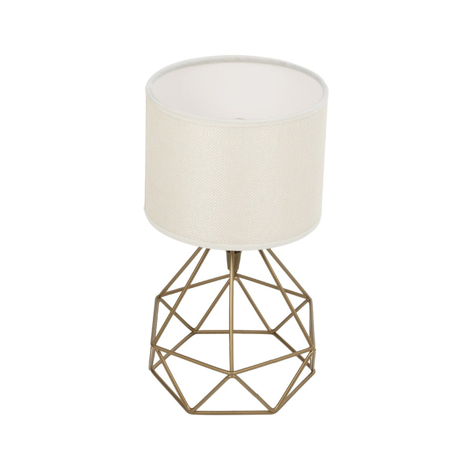 GLOBOSTAR® SHAPE 202-0058 Μοντέρνο Επιτραπέζιο Φωτιστικό Πορτατίφ με Ντουί 1 x E27 AC 220-240V IP20 - Χρυσό & Λευκό - Μ17 x Π17 x Υ30cm