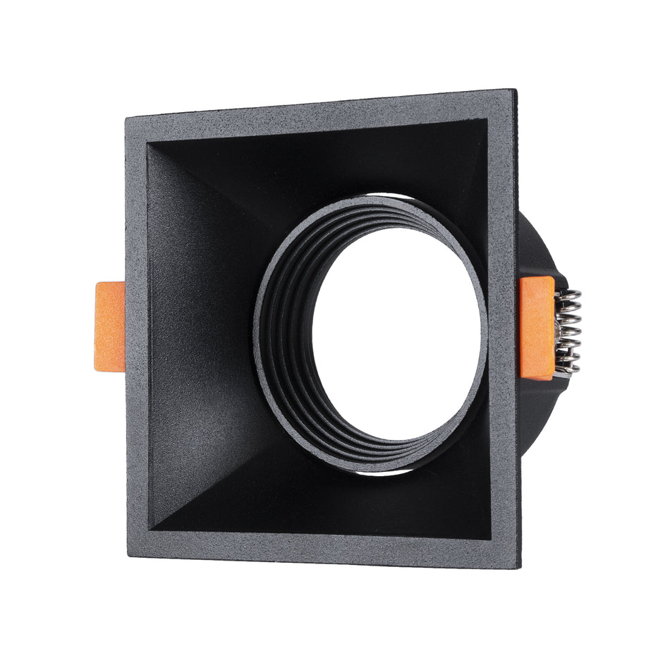 GLOBOSTAR® ALPHA 77833 Χωνευτή Κινούμενη Βάση για Σποτ MR16 με Ντουί GU10/GU5.3 IP20 - Μαύρο Ματ - Μ9 x Π9 x Υ4.5cm / Q8.3cm