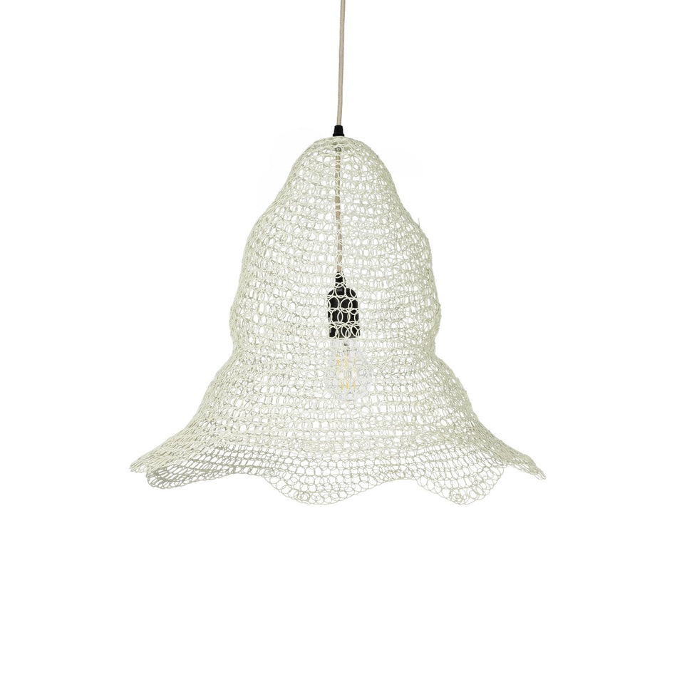 GLOBOSTAR® KENTUCKY 01889 Vintage Κρεμαστό Φωτιστικό Οροφής με Ντουί 1 x E27 AC 220-240V IP20 - Λευκό - Μ50 x Π50 x Υ48cm