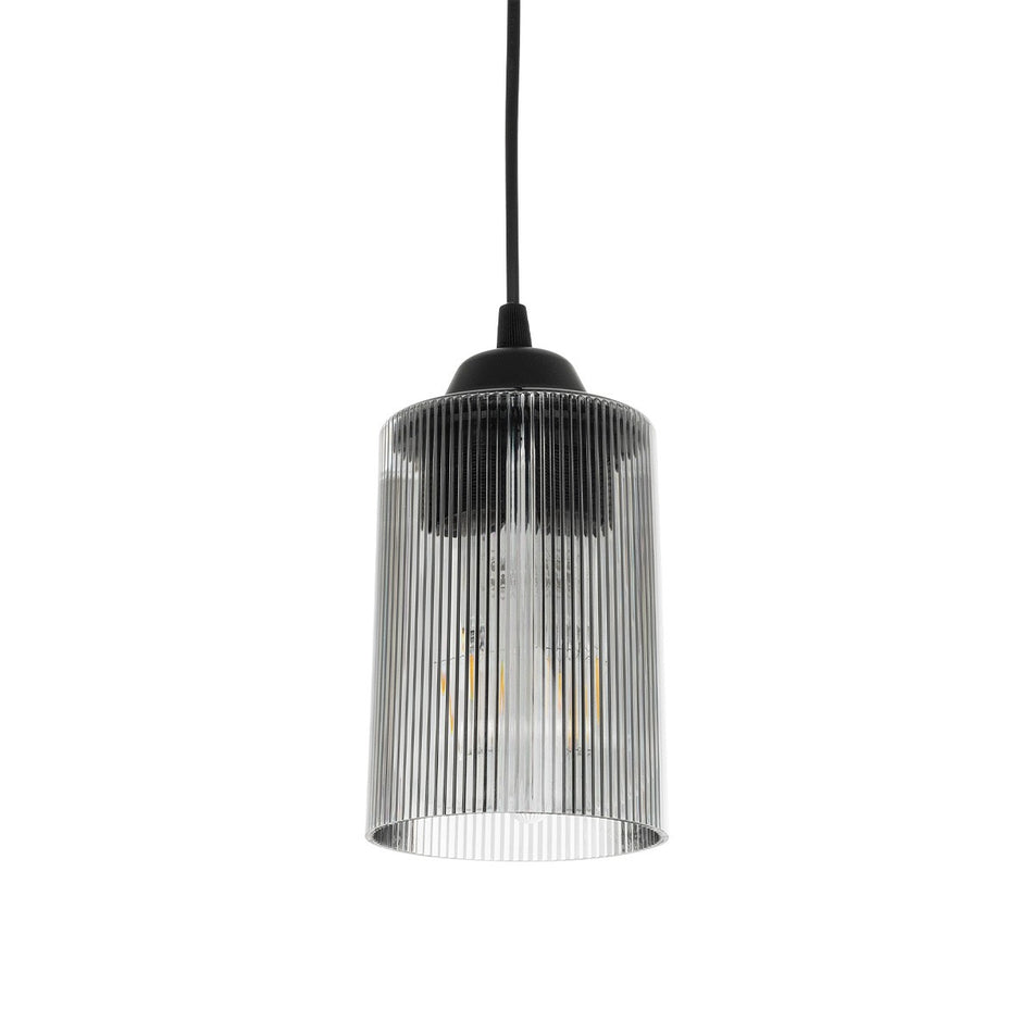 GLOBOSTAR® TORUS 203-0063 Μοντέρνο Κρεμαστό Φωτιστικό Οροφής με Ντουί 1 x E27 AC 220-240V IP20 - Μαύρο & Μαύρο Φιμέ - Μ10.5 x Π10.5 x Υ18.5cm