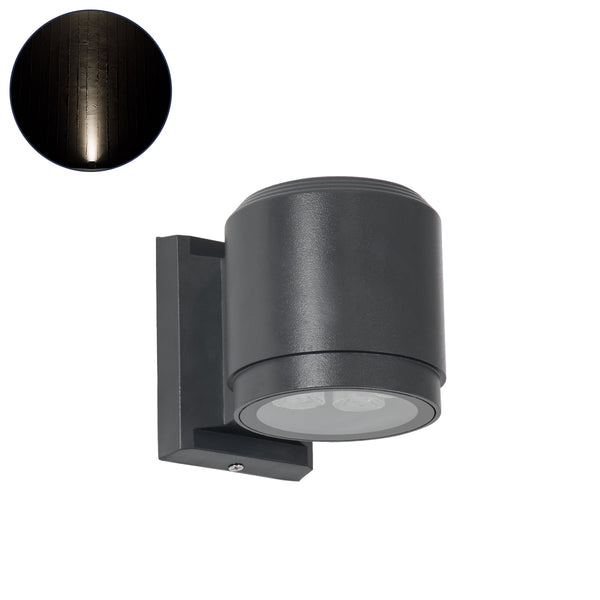 WALLLIGHT-SONA 90482 Φωτιστικό Τοίχου - Απλίκα LED 12W 1140lm 5° DC 24V Αδιάβροχο IP67 Μ9.5 x Π13 x Υ11cm Φυσικό Λευκό 4500K - Γκρι Ανθρακί - 3 Years Warranty